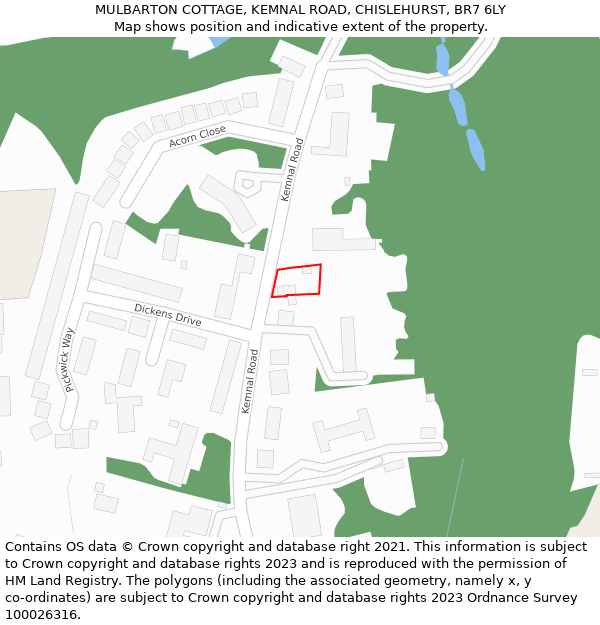 MULBARTON COTTAGE, KEMNAL ROAD, CHISLEHURST, BR7 6LY: Location map and indicative extent of plot