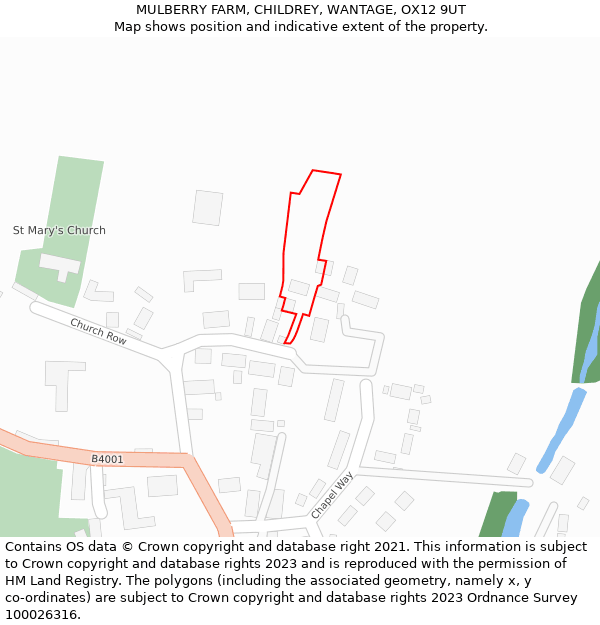 MULBERRY FARM, CHILDREY, WANTAGE, OX12 9UT: Location map and indicative extent of plot