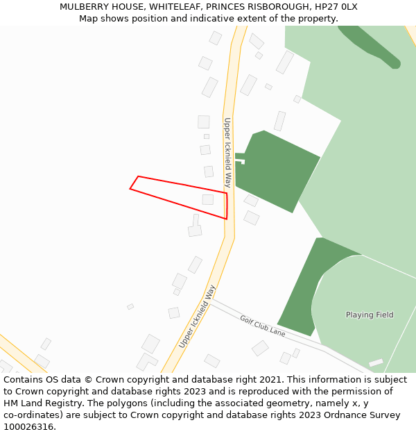 MULBERRY HOUSE, WHITELEAF, PRINCES RISBOROUGH, HP27 0LX: Location map and indicative extent of plot