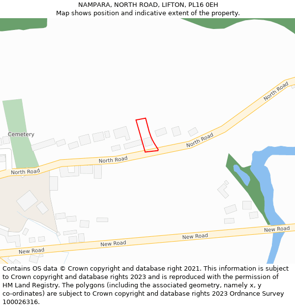 NAMPARA, NORTH ROAD, LIFTON, PL16 0EH: Location map and indicative extent of plot