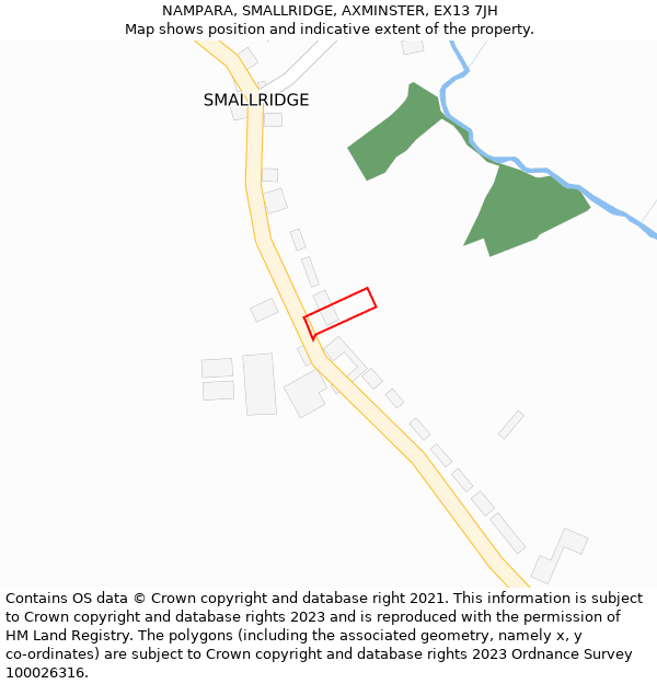 NAMPARA, SMALLRIDGE, AXMINSTER, EX13 7JH: Location map and indicative extent of plot