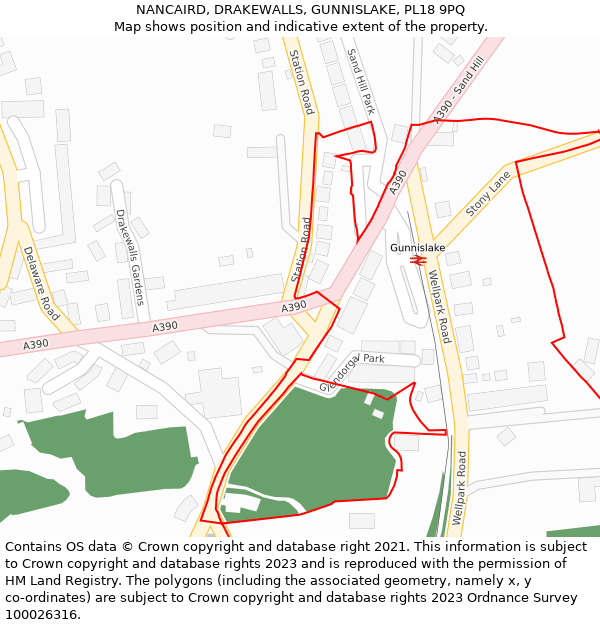 NANCAIRD, DRAKEWALLS, GUNNISLAKE, PL18 9PQ: Location map and indicative extent of plot