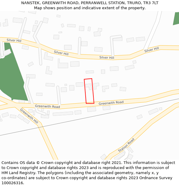 NANSTEK, GREENWITH ROAD, PERRANWELL STATION, TRURO, TR3 7LT: Location map and indicative extent of plot