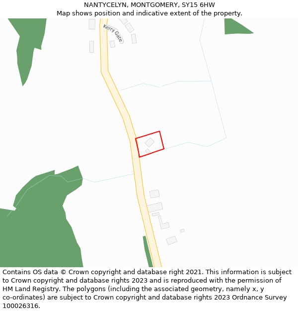 NANTYCELYN, MONTGOMERY, SY15 6HW: Location map and indicative extent of plot