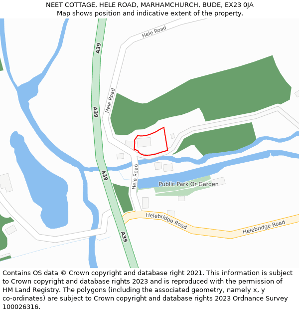 NEET COTTAGE, HELE ROAD, MARHAMCHURCH, BUDE, EX23 0JA: Location map and indicative extent of plot