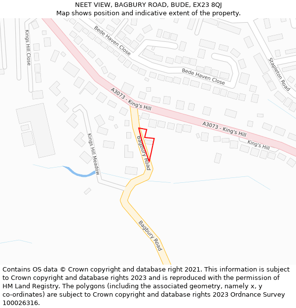 NEET VIEW, BAGBURY ROAD, BUDE, EX23 8QJ: Location map and indicative extent of plot