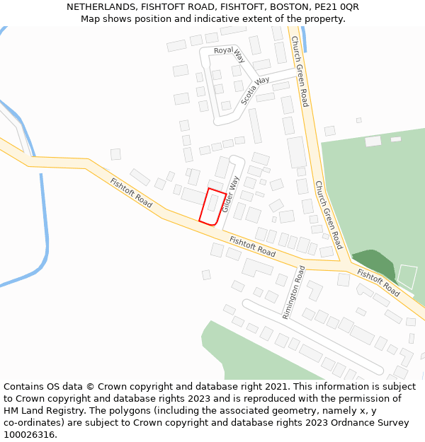 NETHERLANDS, FISHTOFT ROAD, FISHTOFT, BOSTON, PE21 0QR: Location map and indicative extent of plot