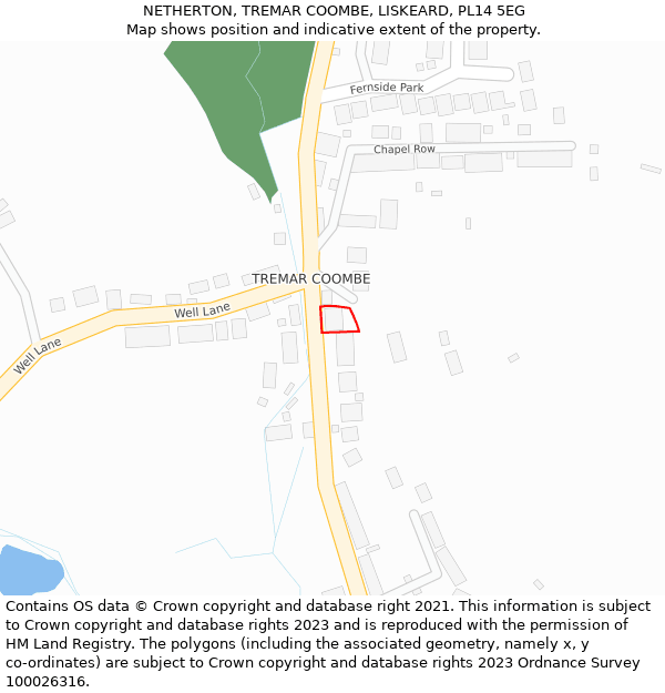 NETHERTON, TREMAR COOMBE, LISKEARD, PL14 5EG: Location map and indicative extent of plot