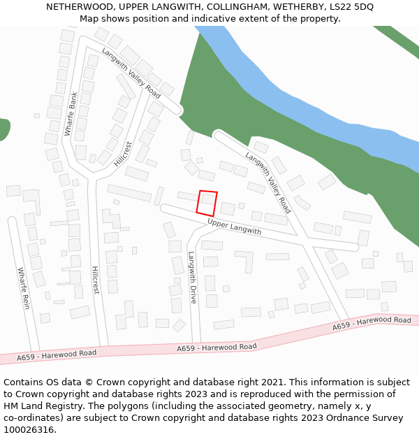 NETHERWOOD, UPPER LANGWITH, COLLINGHAM, WETHERBY, LS22 5DQ: Location map and indicative extent of plot