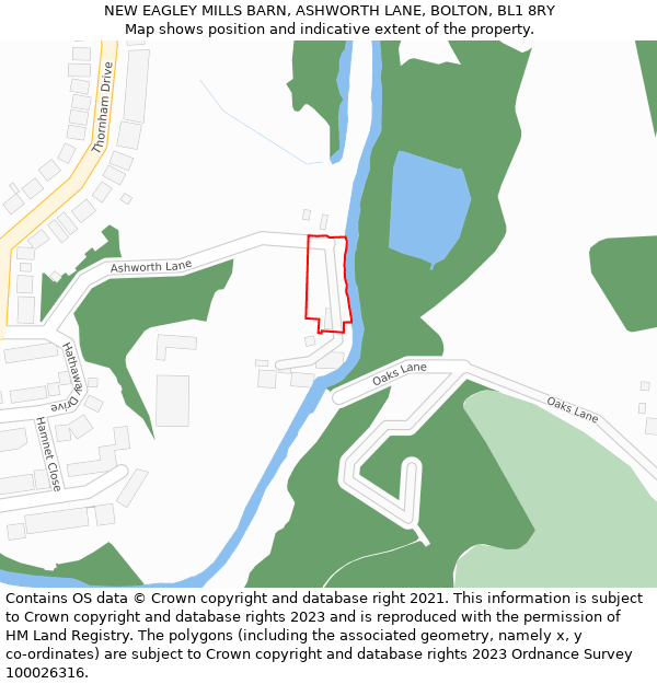 NEW EAGLEY MILLS BARN, ASHWORTH LANE, BOLTON, BL1 8RY: Location map and indicative extent of plot