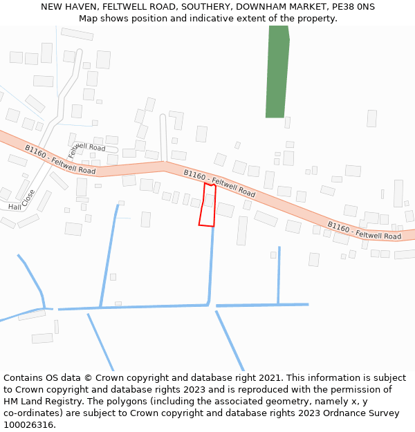 NEW HAVEN, FELTWELL ROAD, SOUTHERY, DOWNHAM MARKET, PE38 0NS: Location map and indicative extent of plot