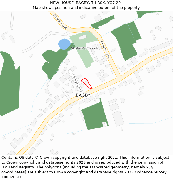 NEW HOUSE, BAGBY, THIRSK, YO7 2PH: Location map and indicative extent of plot