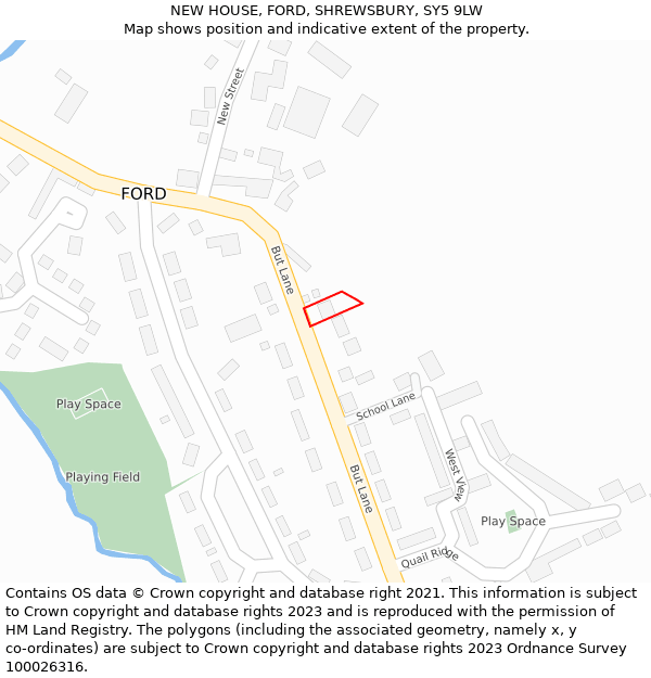 NEW HOUSE, FORD, SHREWSBURY, SY5 9LW: Location map and indicative extent of plot