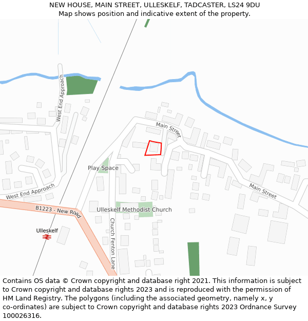 NEW HOUSE, MAIN STREET, ULLESKELF, TADCASTER, LS24 9DU: Location map and indicative extent of plot