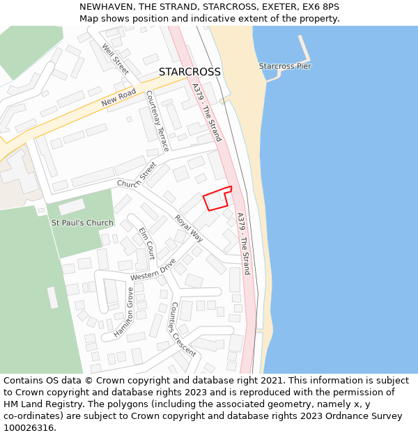 NEWHAVEN, THE STRAND, STARCROSS, EXETER, EX6 8PS: Location map and indicative extent of plot