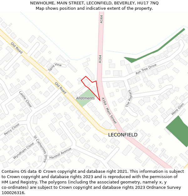 NEWHOLME, MAIN STREET, LECONFIELD, BEVERLEY, HU17 7NQ: Location map and indicative extent of plot