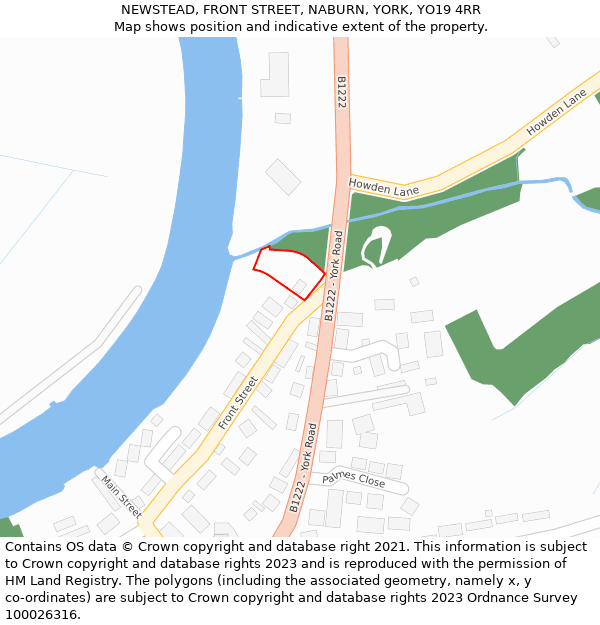 NEWSTEAD, FRONT STREET, NABURN, YORK, YO19 4RR: Location map and indicative extent of plot