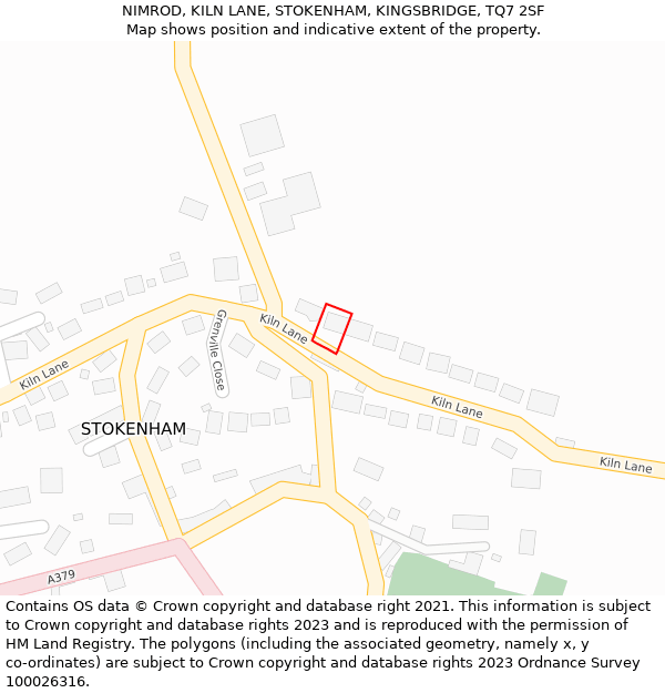 NIMROD, KILN LANE, STOKENHAM, KINGSBRIDGE, TQ7 2SF: Location map and indicative extent of plot