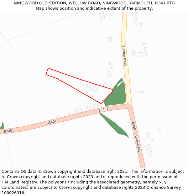 NINGWOOD OLD STATION, WELLOW ROAD, NINGWOOD, YARMOUTH, PO41 0TG: Location map and indicative extent of plot