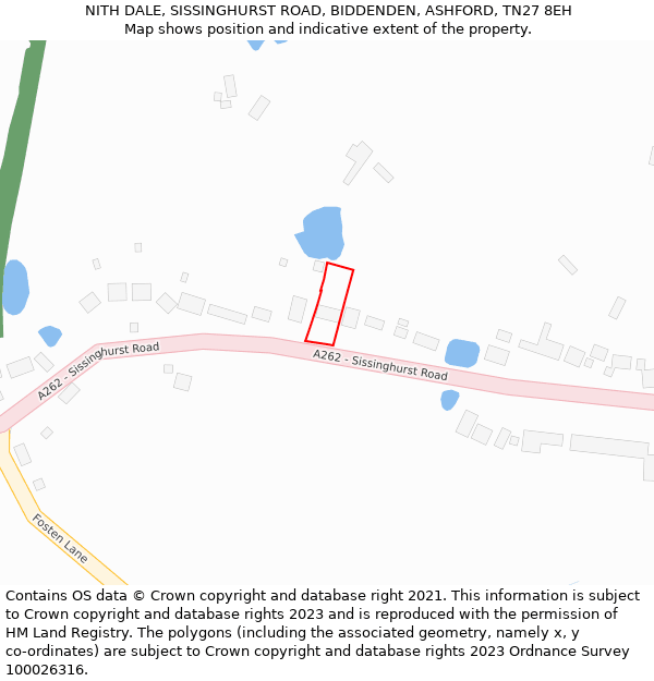 NITH DALE, SISSINGHURST ROAD, BIDDENDEN, ASHFORD, TN27 8EH: Location map and indicative extent of plot