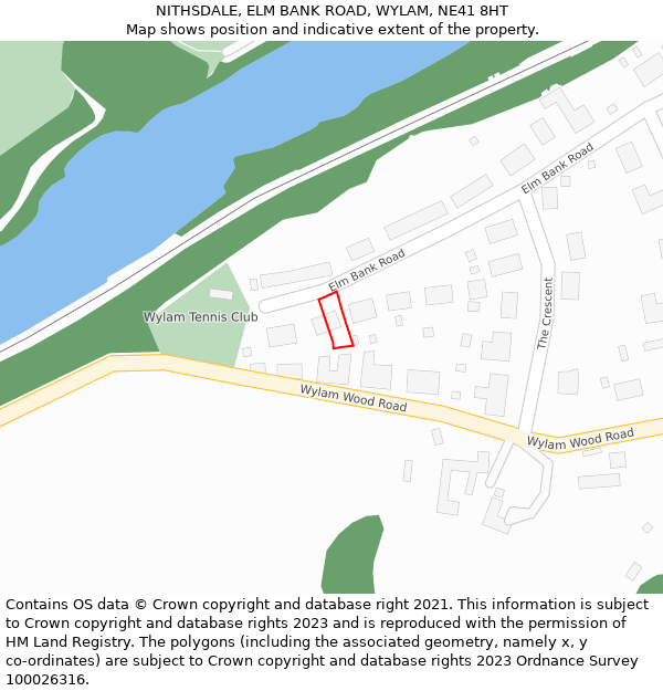 NITHSDALE, ELM BANK ROAD, WYLAM, NE41 8HT: Location map and indicative extent of plot