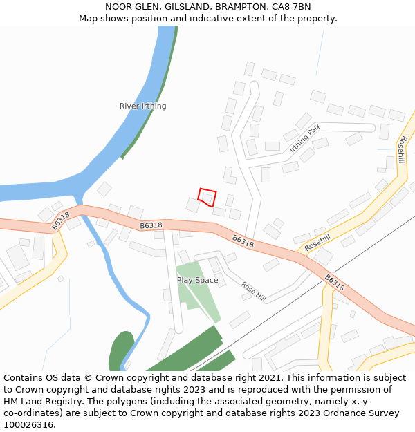 NOOR GLEN, GILSLAND, BRAMPTON, CA8 7BN: Location map and indicative extent of plot