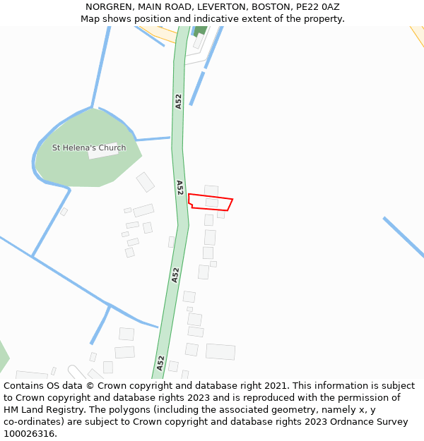 NORGREN, MAIN ROAD, LEVERTON, BOSTON, PE22 0AZ: Location map and indicative extent of plot