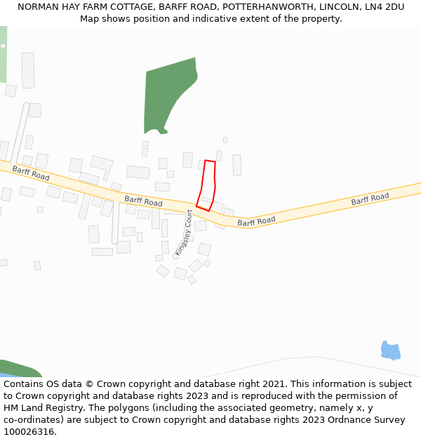 NORMAN HAY FARM COTTAGE, BARFF ROAD, POTTERHANWORTH, LINCOLN, LN4 2DU: Location map and indicative extent of plot