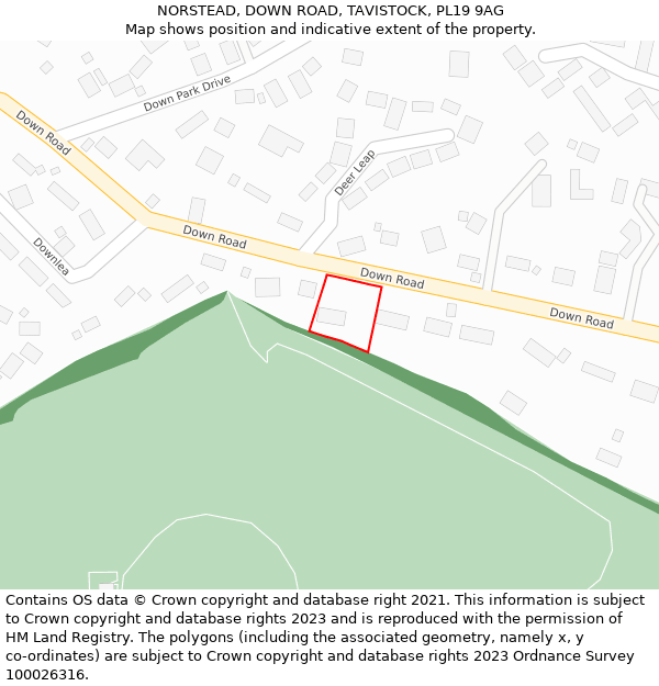 NORSTEAD, DOWN ROAD, TAVISTOCK, PL19 9AG: Location map and indicative extent of plot