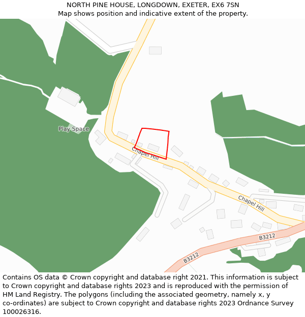NORTH PINE HOUSE, LONGDOWN, EXETER, EX6 7SN: Location map and indicative extent of plot
