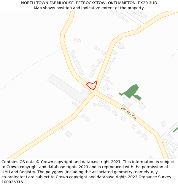 NORTH TOWN FARMHOUSE, PETROCKSTOW, OKEHAMPTON, EX20 3HD: Location map and indicative extent of plot