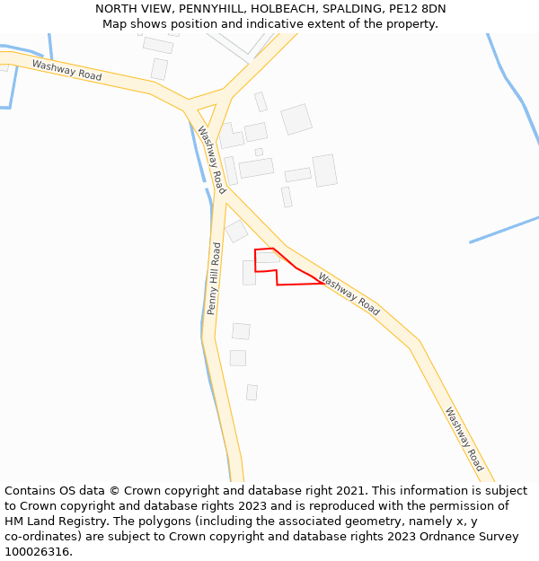 NORTH VIEW, PENNYHILL, HOLBEACH, SPALDING, PE12 8DN: Location map and indicative extent of plot