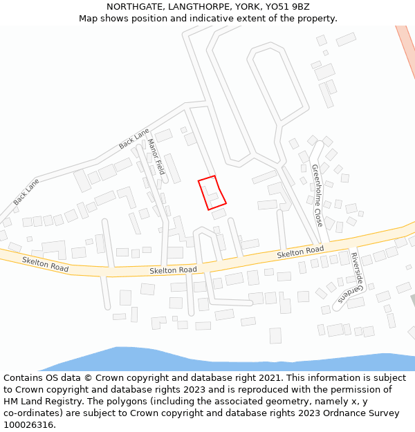 NORTHGATE, LANGTHORPE, YORK, YO51 9BZ: Location map and indicative extent of plot