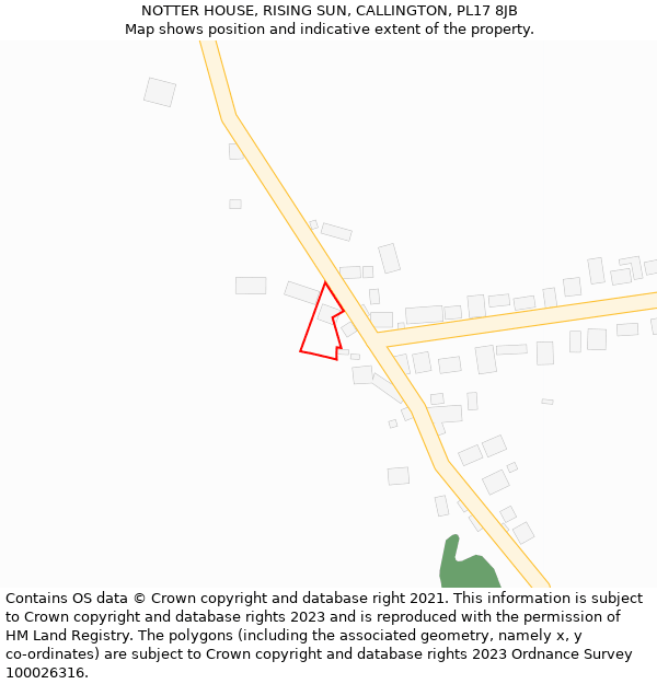 NOTTER HOUSE, RISING SUN, CALLINGTON, PL17 8JB: Location map and indicative extent of plot