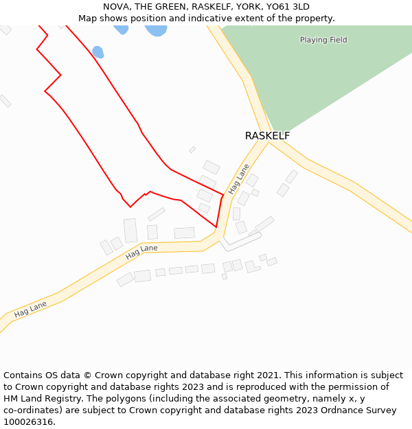 NOVA, THE GREEN, RASKELF, YORK, YO61 3LD: Location map and indicative extent of plot