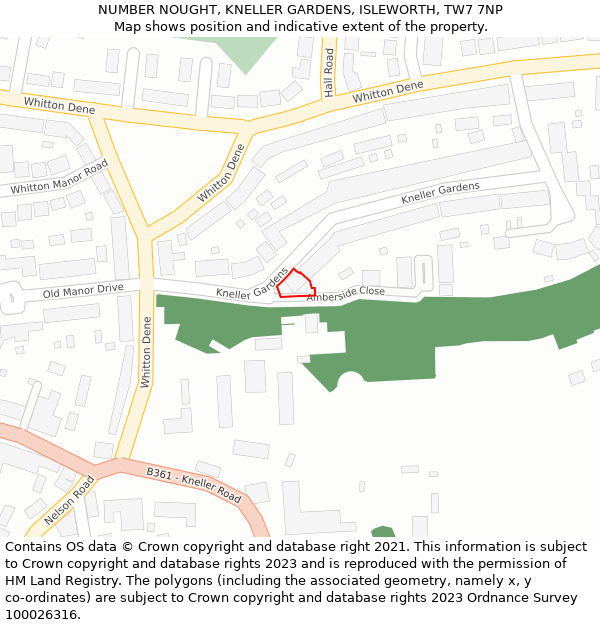 NUMBER NOUGHT, KNELLER GARDENS, ISLEWORTH, TW7 7NP: Location map and indicative extent of plot