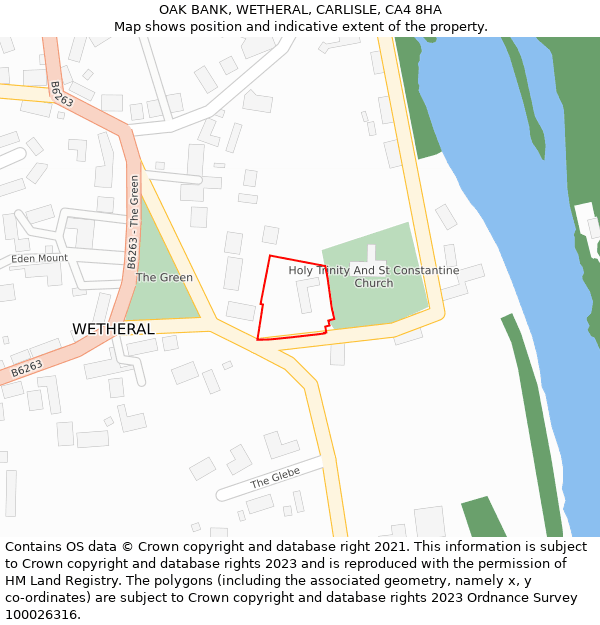 OAK BANK, WETHERAL, CARLISLE, CA4 8HA: Location map and indicative extent of plot