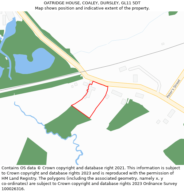 OATRIDGE HOUSE, COALEY, DURSLEY, GL11 5DT: Location map and indicative extent of plot