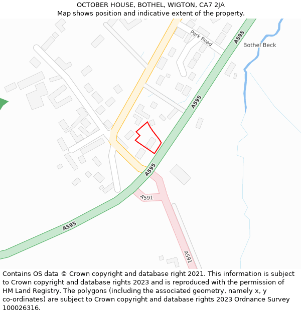 OCTOBER HOUSE, BOTHEL, WIGTON, CA7 2JA: Location map and indicative extent of plot