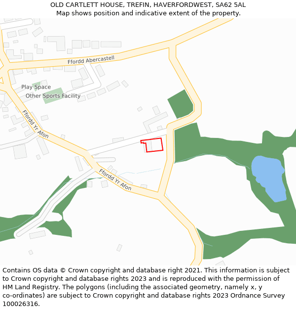 OLD CARTLETT HOUSE, TREFIN, HAVERFORDWEST, SA62 5AL: Location map and indicative extent of plot