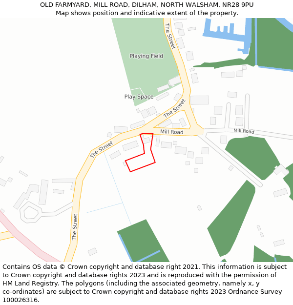 OLD FARMYARD, MILL ROAD, DILHAM, NORTH WALSHAM, NR28 9PU: Location map and indicative extent of plot