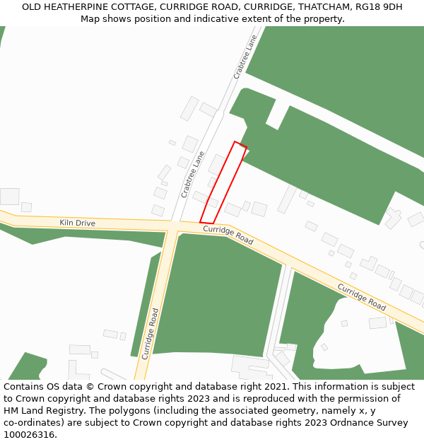 OLD HEATHERPINE COTTAGE, CURRIDGE ROAD, CURRIDGE, THATCHAM, RG18 9DH: Location map and indicative extent of plot