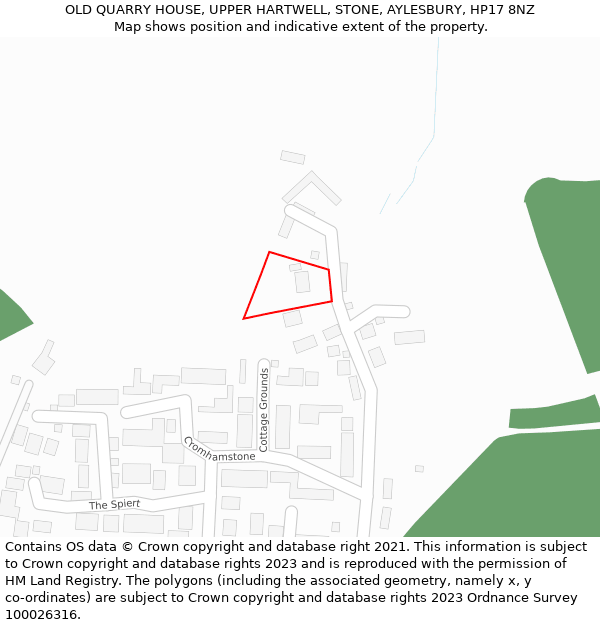 OLD QUARRY HOUSE, UPPER HARTWELL, STONE, AYLESBURY, HP17 8NZ: Location map and indicative extent of plot