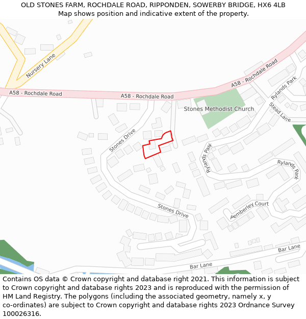 OLD STONES FARM, ROCHDALE ROAD, RIPPONDEN, SOWERBY BRIDGE, HX6 4LB: Location map and indicative extent of plot