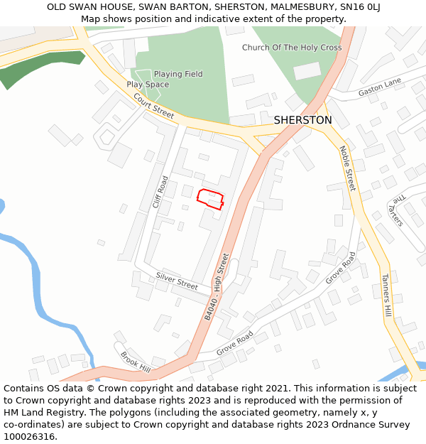 OLD SWAN HOUSE, SWAN BARTON, SHERSTON, MALMESBURY, SN16 0LJ: Location map and indicative extent of plot