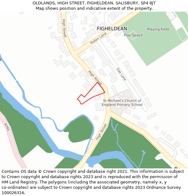 OLDLANDS, HIGH STREET, FIGHELDEAN, SALISBURY, SP4 8JT: Location map and indicative extent of plot