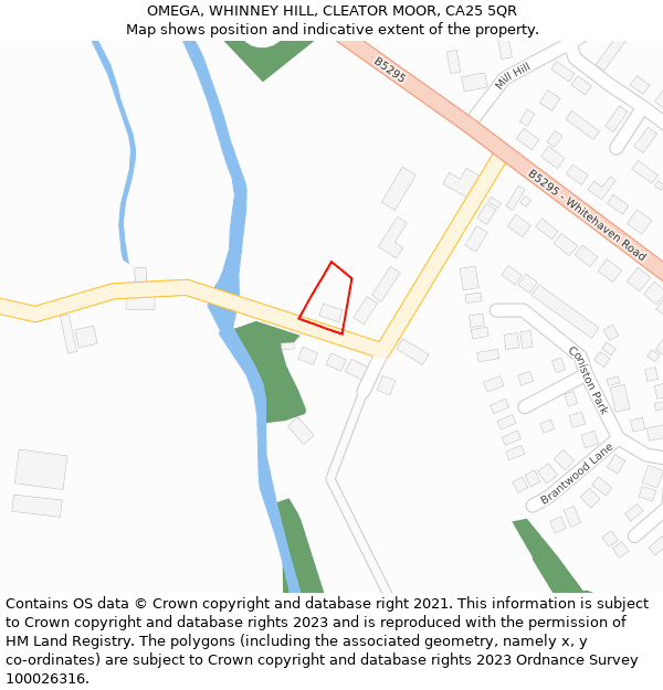 OMEGA, WHINNEY HILL, CLEATOR MOOR, CA25 5QR: Location map and indicative extent of plot