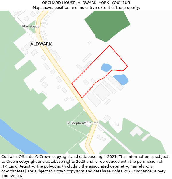 ORCHARD HOUSE, ALDWARK, YORK, YO61 1UB: Location map and indicative extent of plot