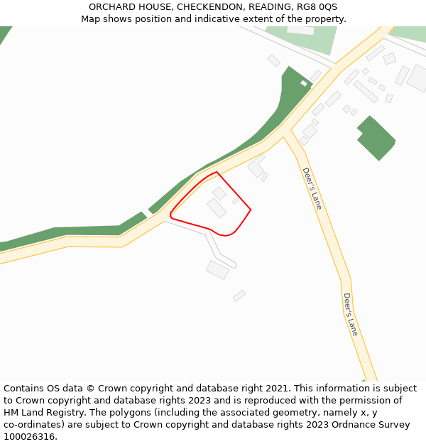ORCHARD HOUSE, CHECKENDON, READING, RG8 0QS: Location map and indicative extent of plot