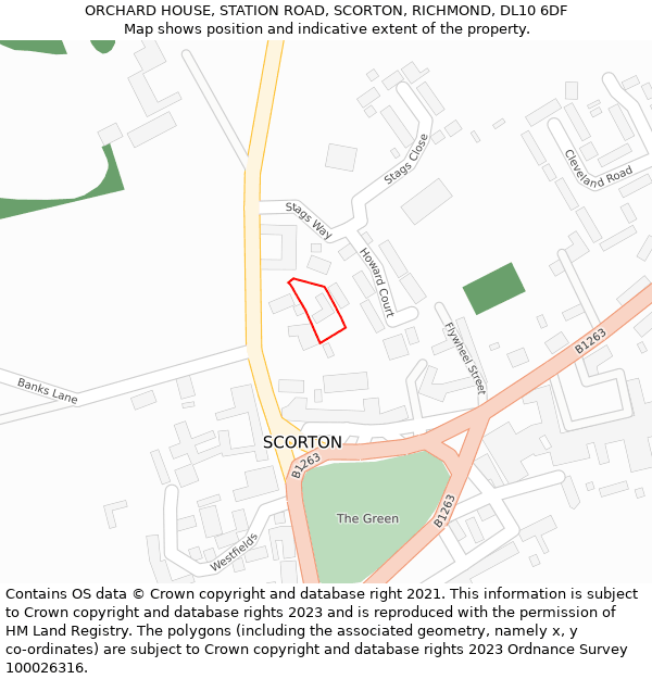 ORCHARD HOUSE, STATION ROAD, SCORTON, RICHMOND, DL10 6DF: Location map and indicative extent of plot